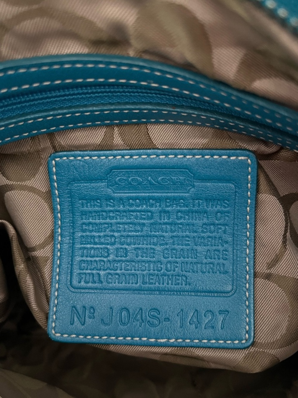 Coach Legacy Slim Shoulder Crossbody Bag in Teal Pebbled Leather 1427 like new - Picture 5 of 15